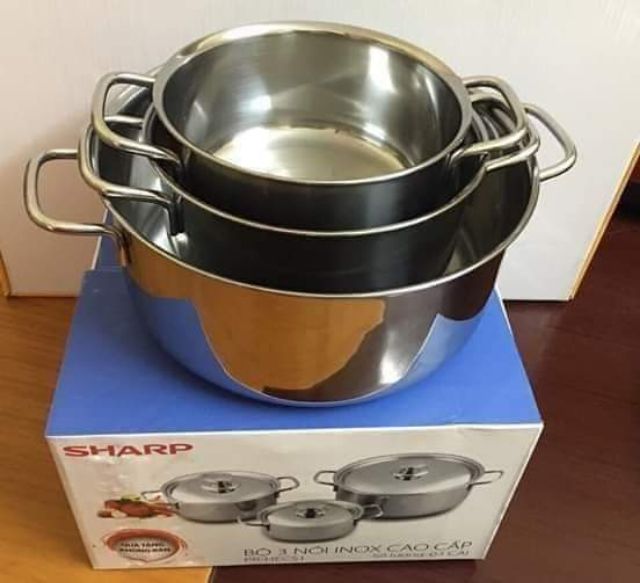 Bộ nồi inox giá rẻ - quà tặng từ Sharp