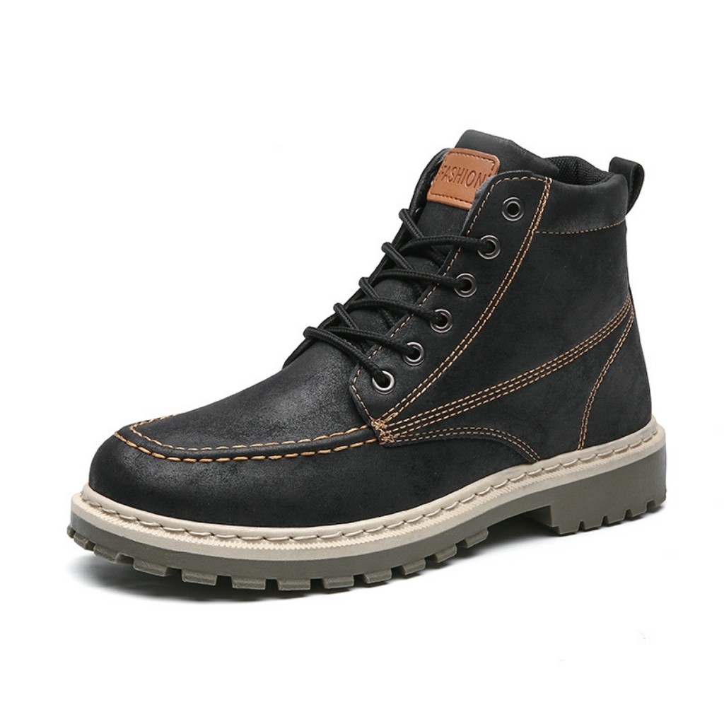 Giày cao cổ nam Fashion da cao cấp đế khâu kiểu dáng bụi bặm đường phố