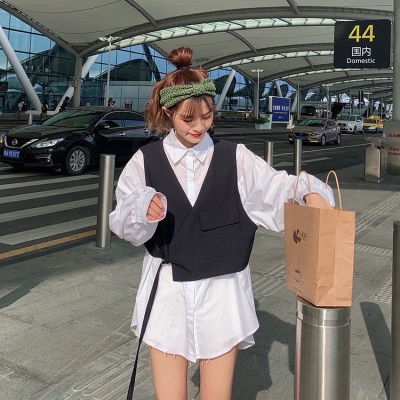 Áo Vest Gile Croptop Khoác Ngoài Menswear Style Cá Tính