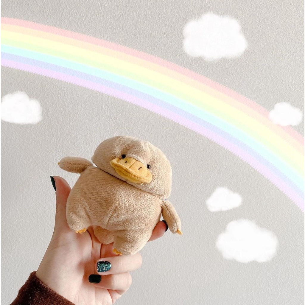 Vỏ Bảo Vệ Hộp Sạc Tai Nghe Bluetooth AirPods 1 2 pro 3 Bằng Silicon Hình Chú Vịt Nhồi Bông Hoạt Hình 3D Dễ Thương