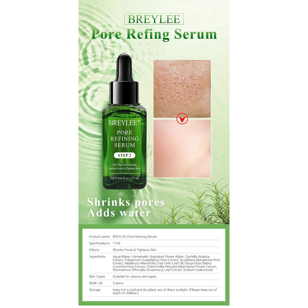BREYLEE Pore refining serum (step 2）Shrink Pores Get rid of acne marks Skin Care 17ml | BigBuy360 - bigbuy360.vn
