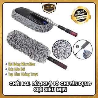 Chổi nano lau, rửa xe ô tô chuyên dụng, cán kéo dài - sợi lông siêu mịn, chất liệu microfiber, chổi lau rửa xe hơi