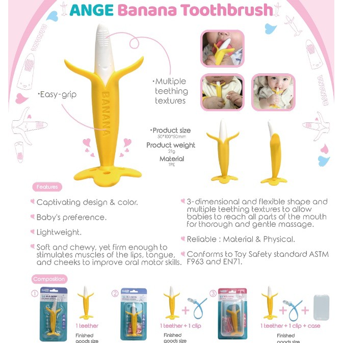(Made in Korea) Ngậm nướu cao cấp hình chuối ANGE (AG044, AG063, AG077)