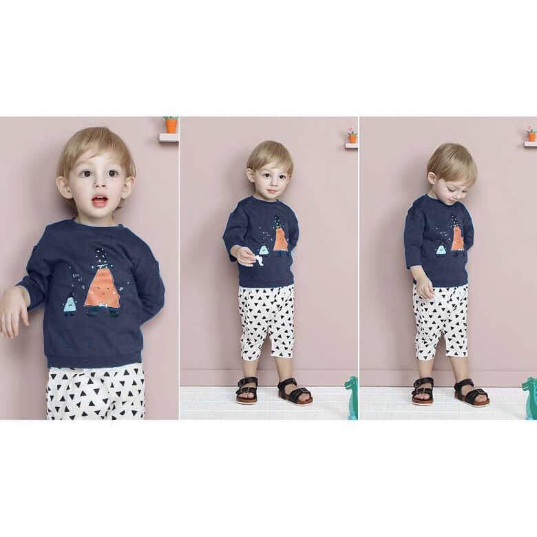 Bộ áo quần lửng thun cotton cho bé xuất Hàn Sopoliini