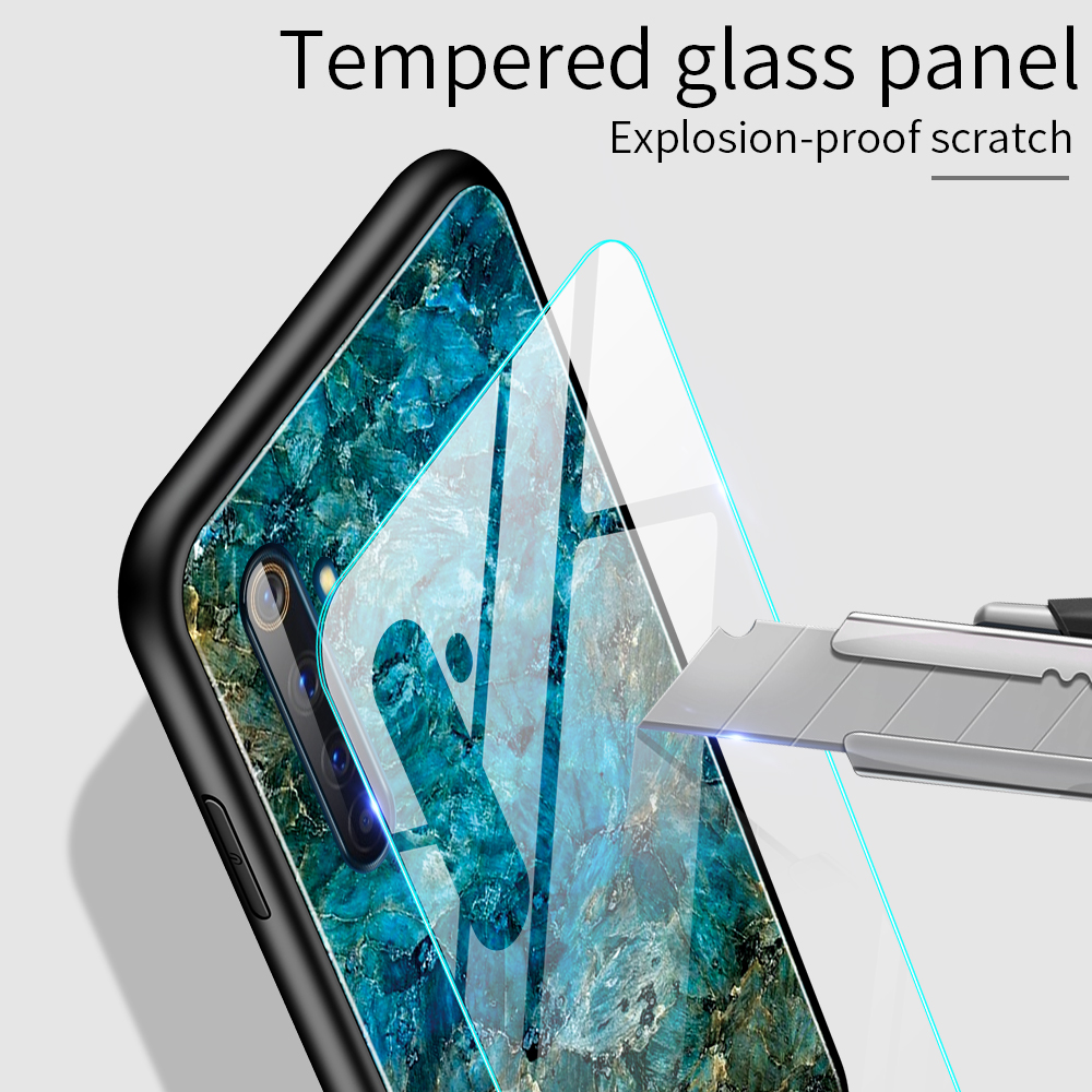 Ốp điện thoại mặt kính cường lực cho oppo realme 3 5 6 7 5i 6i pro x lite realmi 3pro 5pro 6pro xlite