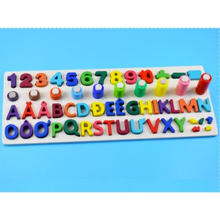 Đồ chơi bảng logic 4 dòng - chữ tiếng Việt, cọc và số cho bé đa năng cho bé