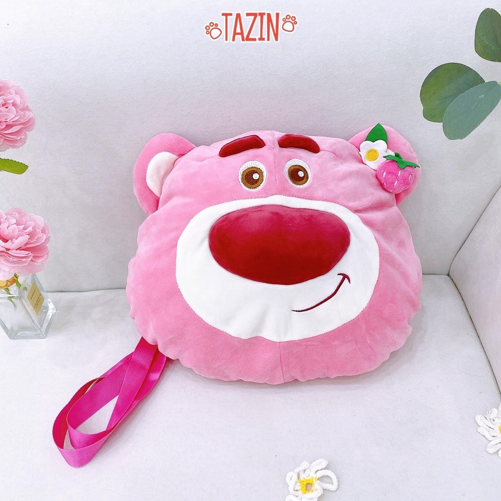 Bộ Chăn Gối Mền Nằm Ngủ Lotso Có Dây Đeo Chéo Cao Cấp Tazin
