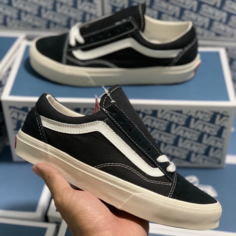 Giày Thể  Thao Van Đen sọc Trắng Nam Nữ  Chuẩn Box Xanh