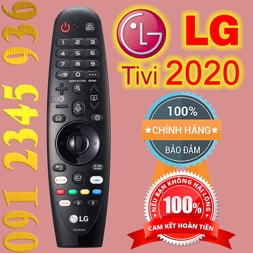 Remote Điều khiển tivi LG mẫu năm 2020 có Giọng nói tặng Pin. Magic Remote AN-MR20GA mã AKB75855501 Made in INDONESIA.