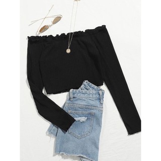 Áo crop top + Áo trễ vai