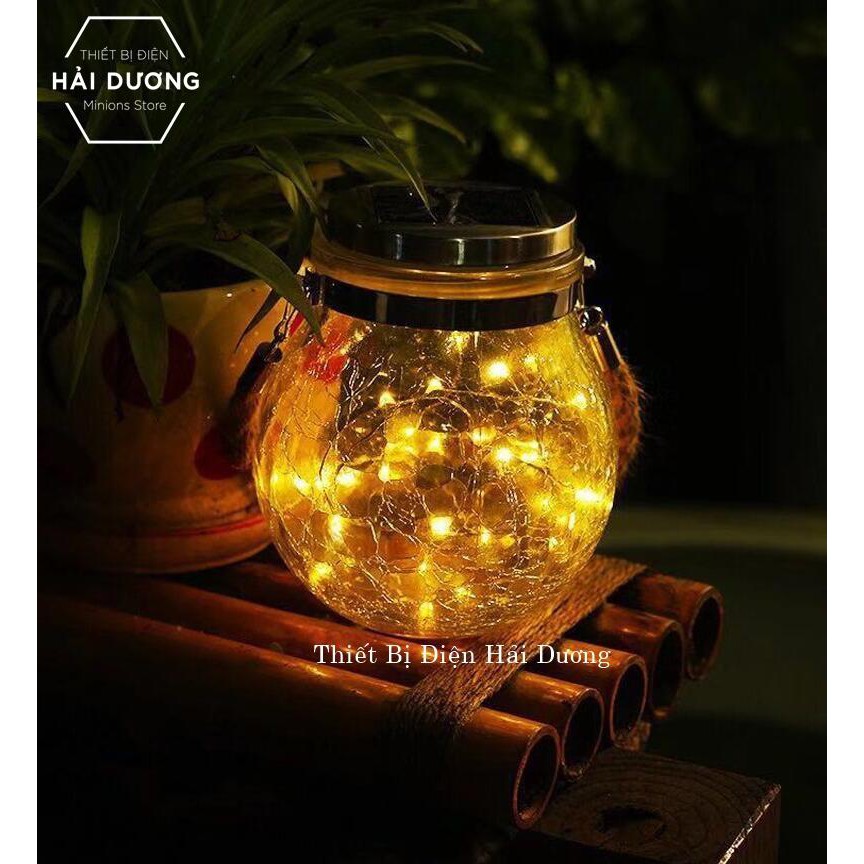 Combo 3 Lọ Thủy Tinh Đèn Led Treo Cây Năng Lượng Mặt Trời MT-145 đom đóm decor lạ mắt 3m 30 mắt - BH 1 năm - Siêu sáng