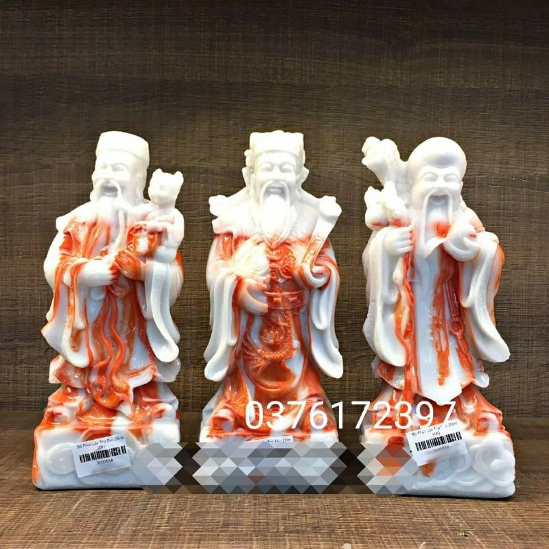 Bộ tam đa phước lộc thọ đá cao cấp 23cm | BigBuy360 - bigbuy360.vn