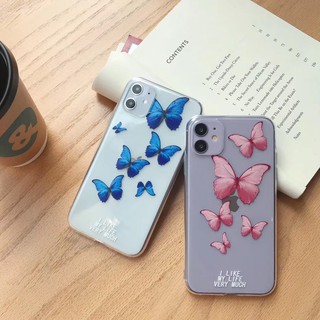 Ốp Điện Thoại Tpu Mềm Trong Suốt Toàn Diện In Hình Bướm Hàn Quốc Cho Iphone 11 Pro Xs Max Xr I8 7 6splus