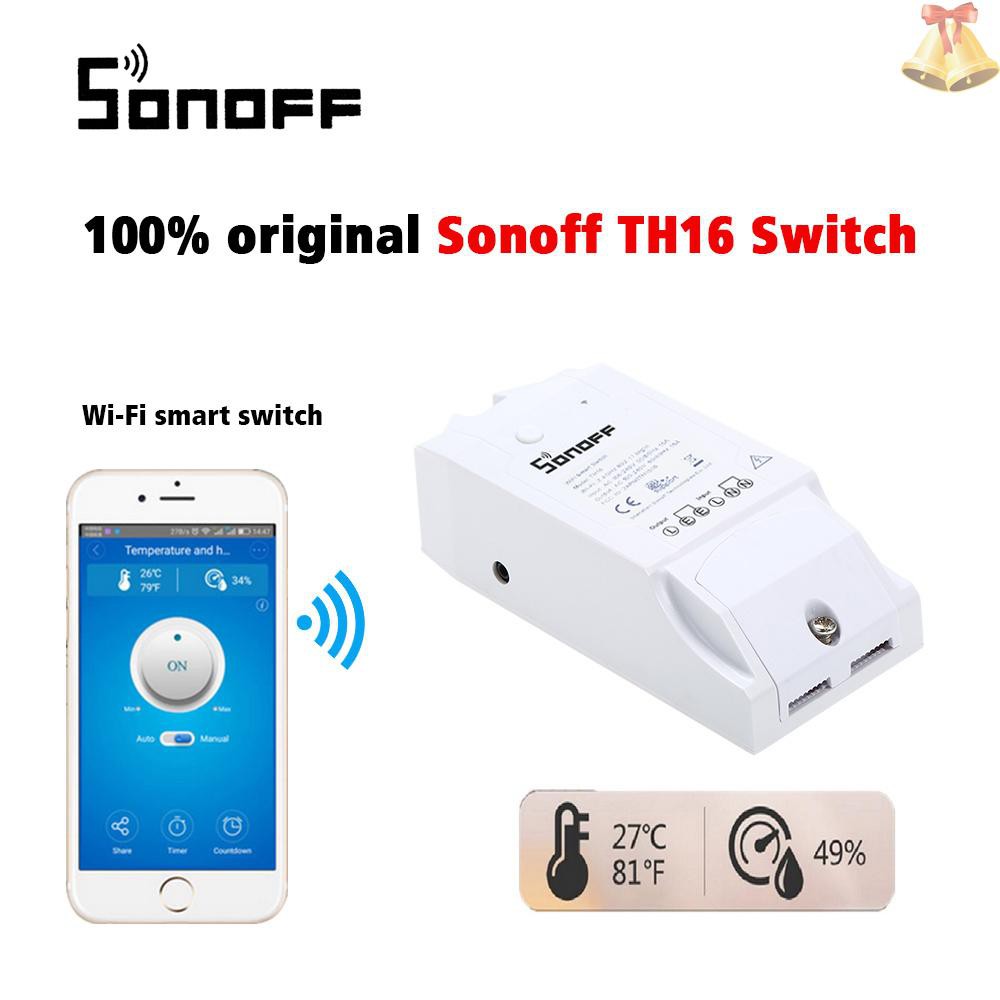 ONE SONOFF TH16 16A/3500W Smart Wifi Switch Monitoring Temperature Humidity Wireless Home Automation Kit Works With Amazon Alexa and for Google Home/Nest
