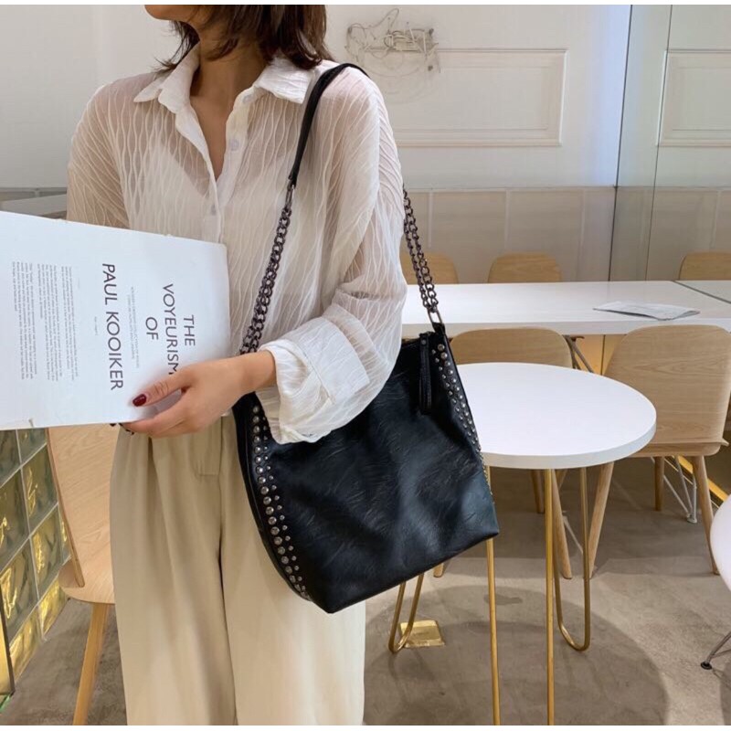 Túi xách tote da nữ đeo chéo Đinh Tán