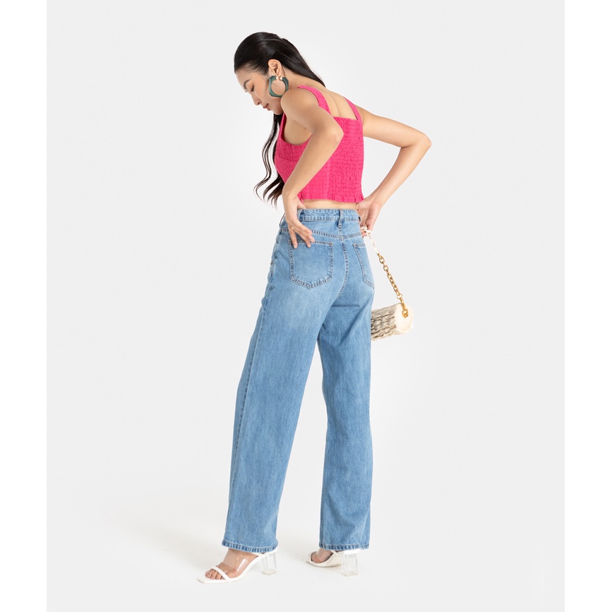 Quần Jeans Dài Thời Trang Nữ HNOSS Đắp Chéo Eo HNQDA015