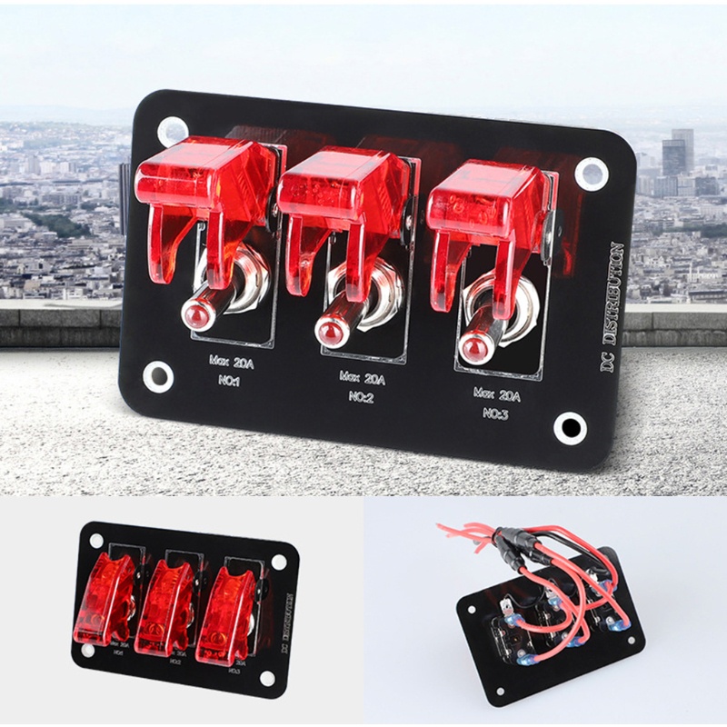 Bảng Công Tắc 12-24V Kèm Cầu Chì 20A Cho Bảng Điều Khiển Xe Hơi / Tàu Thuyền