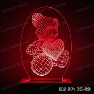 Đèn ngủ 3D hình gấu bông