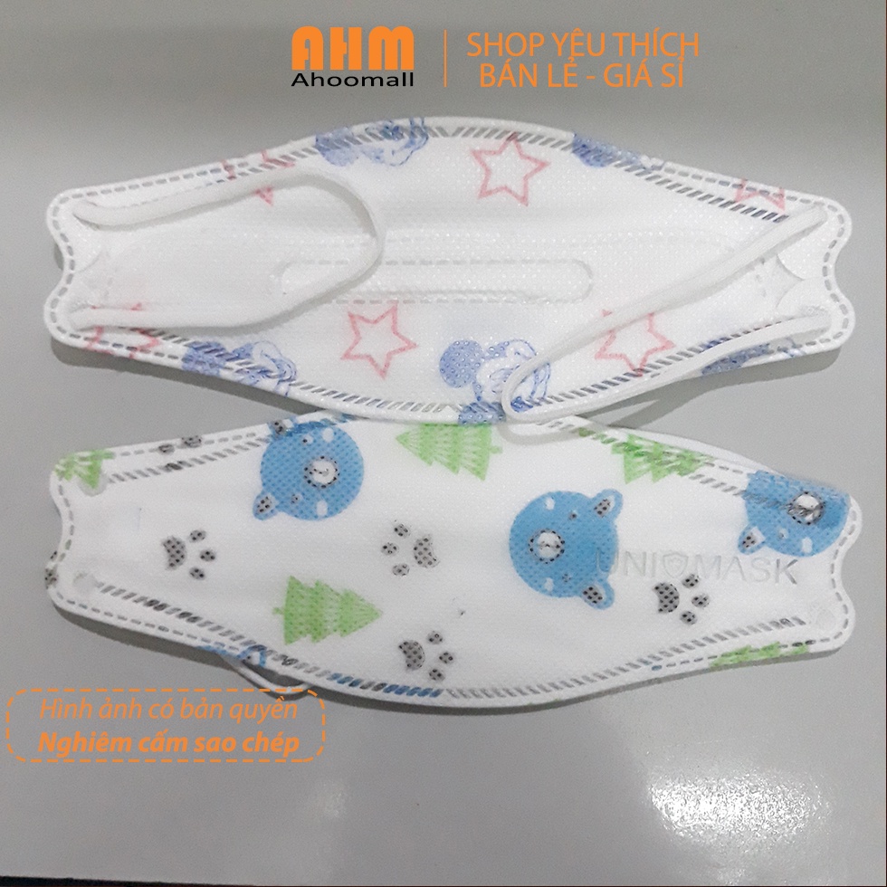 Set 50 chiếc khẩu trang trẻ em 4 lớp KF94 UNI MASK Chính hãng, giúp bé kháng khuẩn, chống bụi mịn