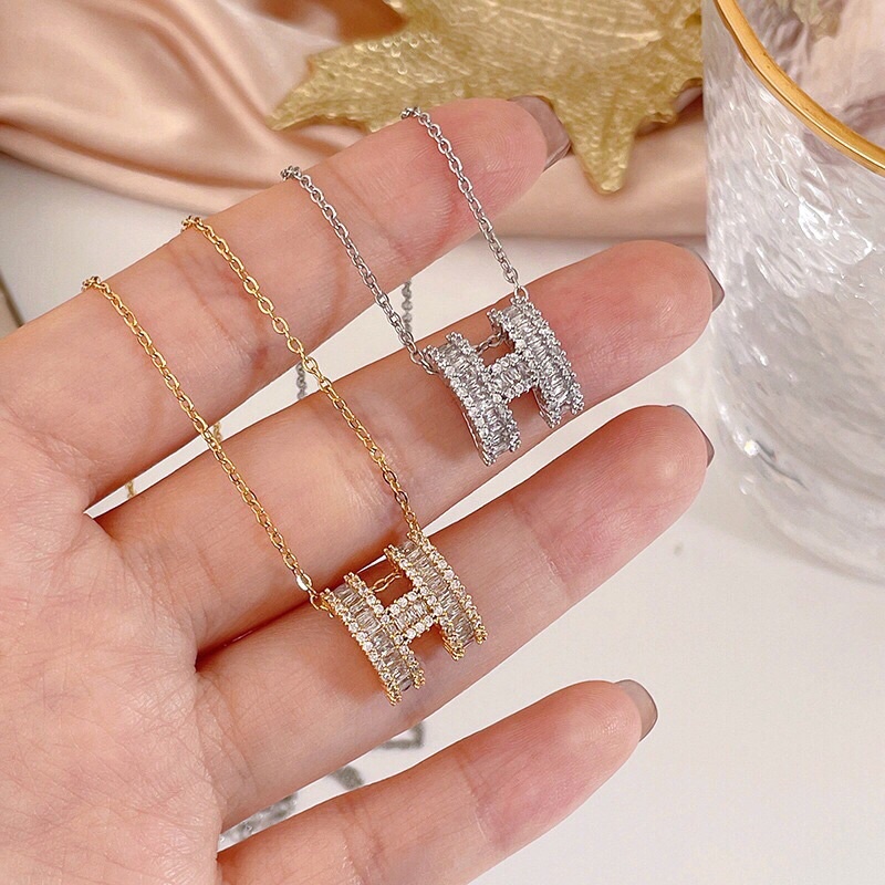 𝗗𝗮̂𝘆 𝗰𝗵𝘂𝘆𝗲̂̀𝗻 titan chữ H không gỉ full đá bagguet siêu sáng Kami