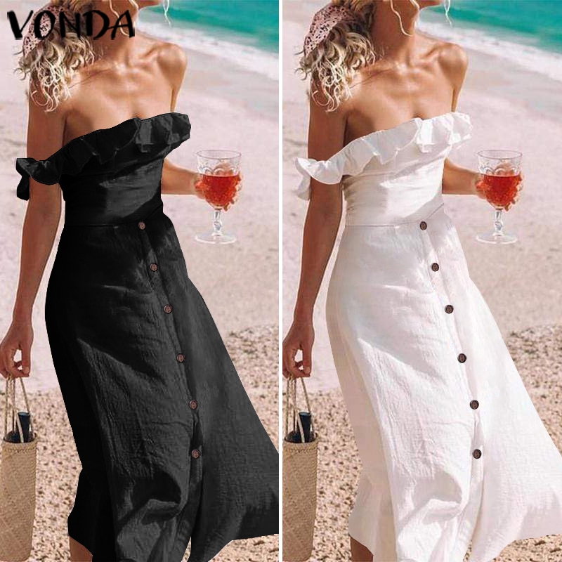 Đầm Maxi VONDA Trễ Vai Phong Cách Bohemian | BigBuy360 - bigbuy360.vn