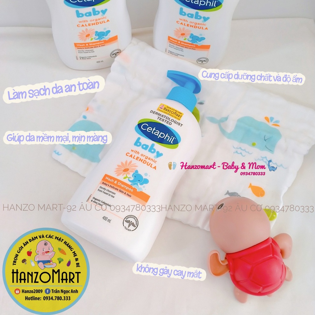 Sữa tắm gội dịu nhẹ cho bé Cetaphil Baby Gentle Wash &amp; Shampoo 399ml