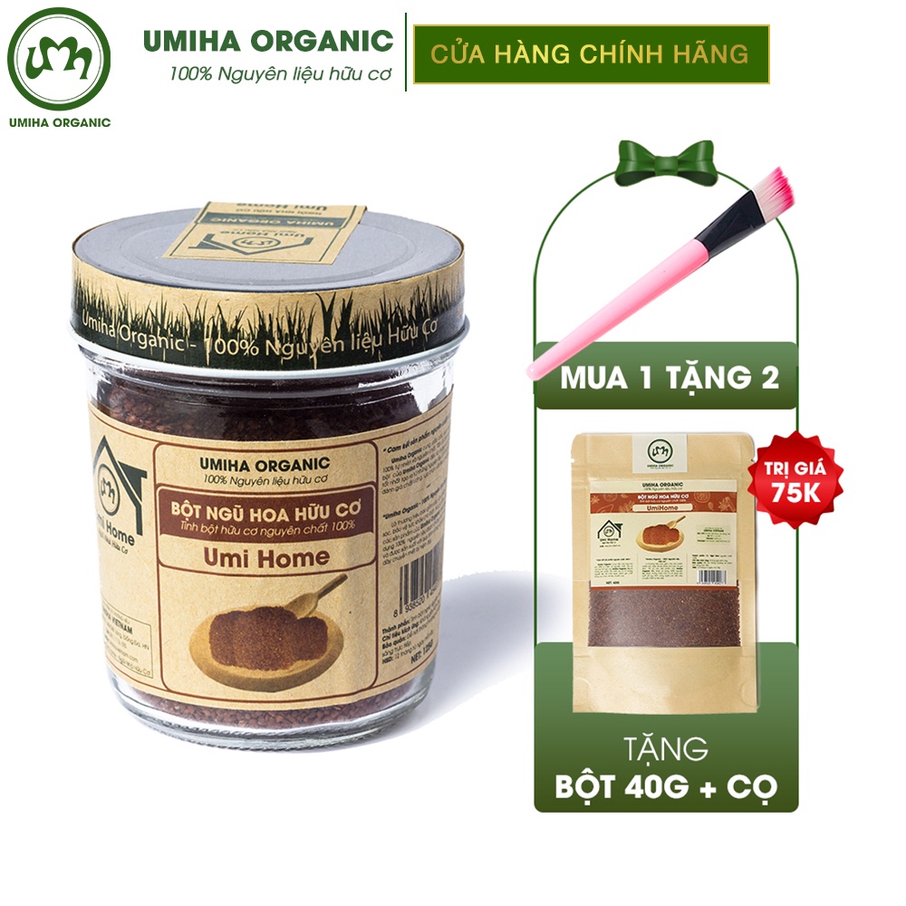 Bột Ngũ Hoa đắp mặt hữu cơ UMIHA nguyên chất | Hygrophila Salicifolia Powder 100% Organic 135g