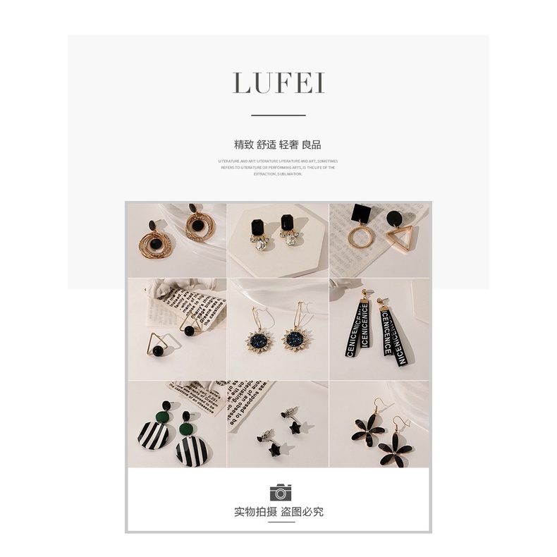 Khuyên Tai Dáng Dài Màu Đen Thời Trang Cá Tính Cho Nữ