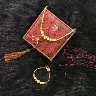 Bộ trang sức bi đồng non mạ
