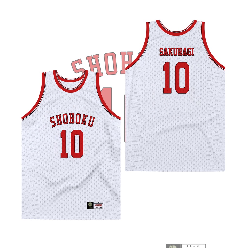 Áo Thun Bóng Rổ Sát Nách Số 10 Hanamichi Sakuragi Anime Slam Dunk