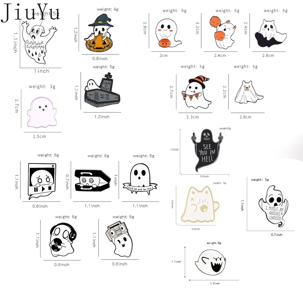 Huy Hiệu Cài Áo Kim Loại Hình Mặt Ma Halloween Jack-o-Leatern Trang Trí Ba Lô/Túi Xách Cho Bé