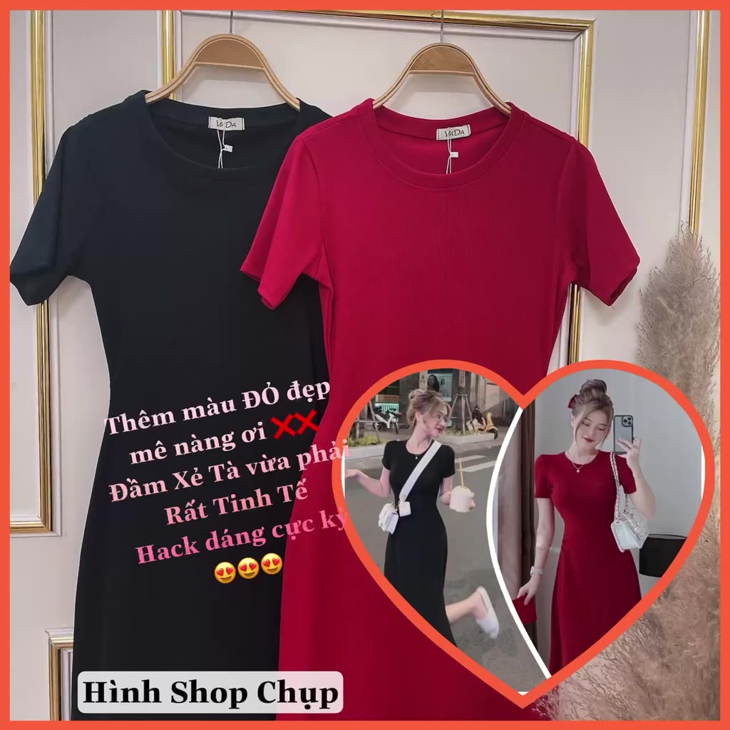 Đầm váy body dáng midi sẻ tà đơn giản siêu tôn dáng -Thời Trang VADA (BĐ05)y | BigBuy360 - bigbuy360.vn
