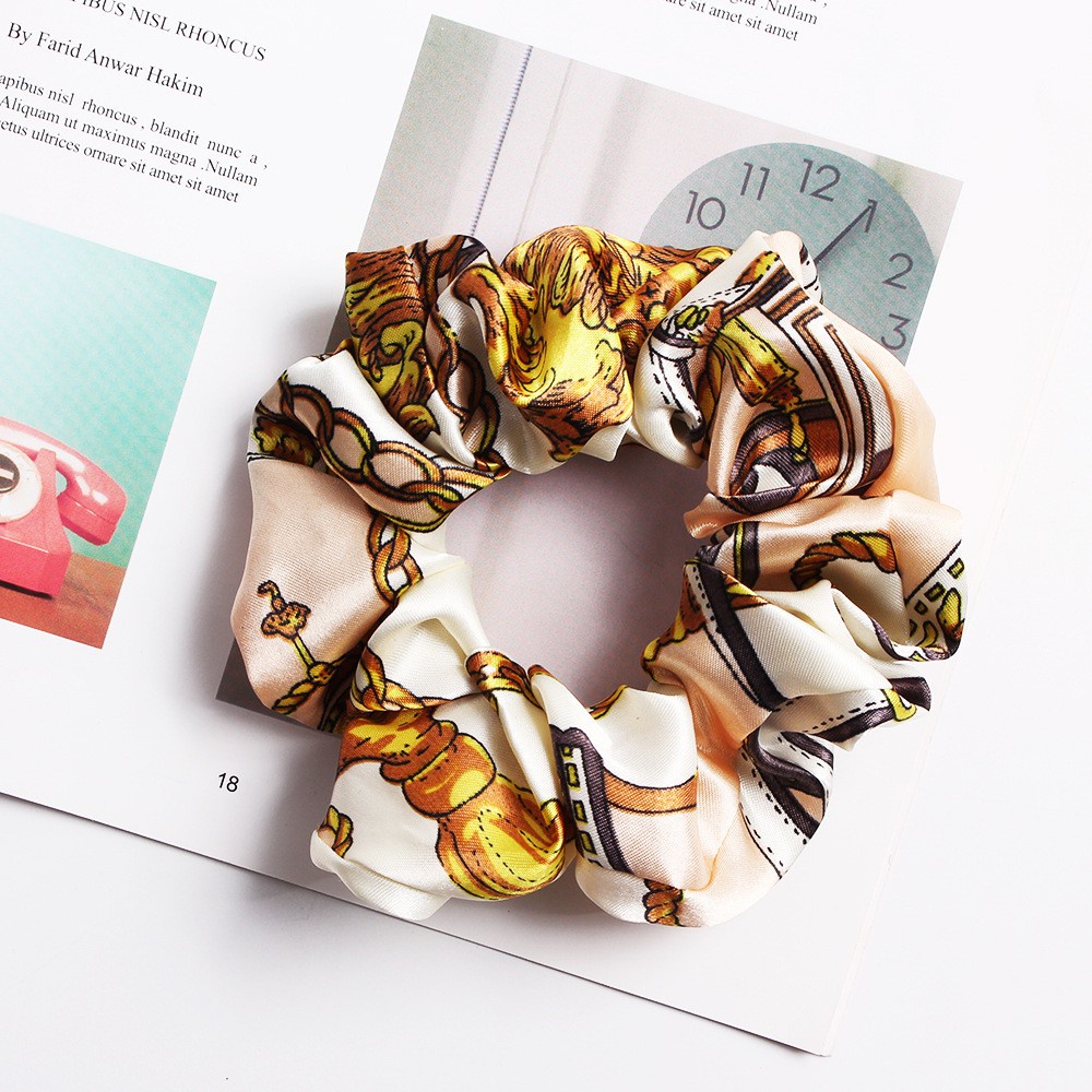 Dây Buộc Tóc Satin In Họa Tiết Thời Trang C97 Cho Nữ