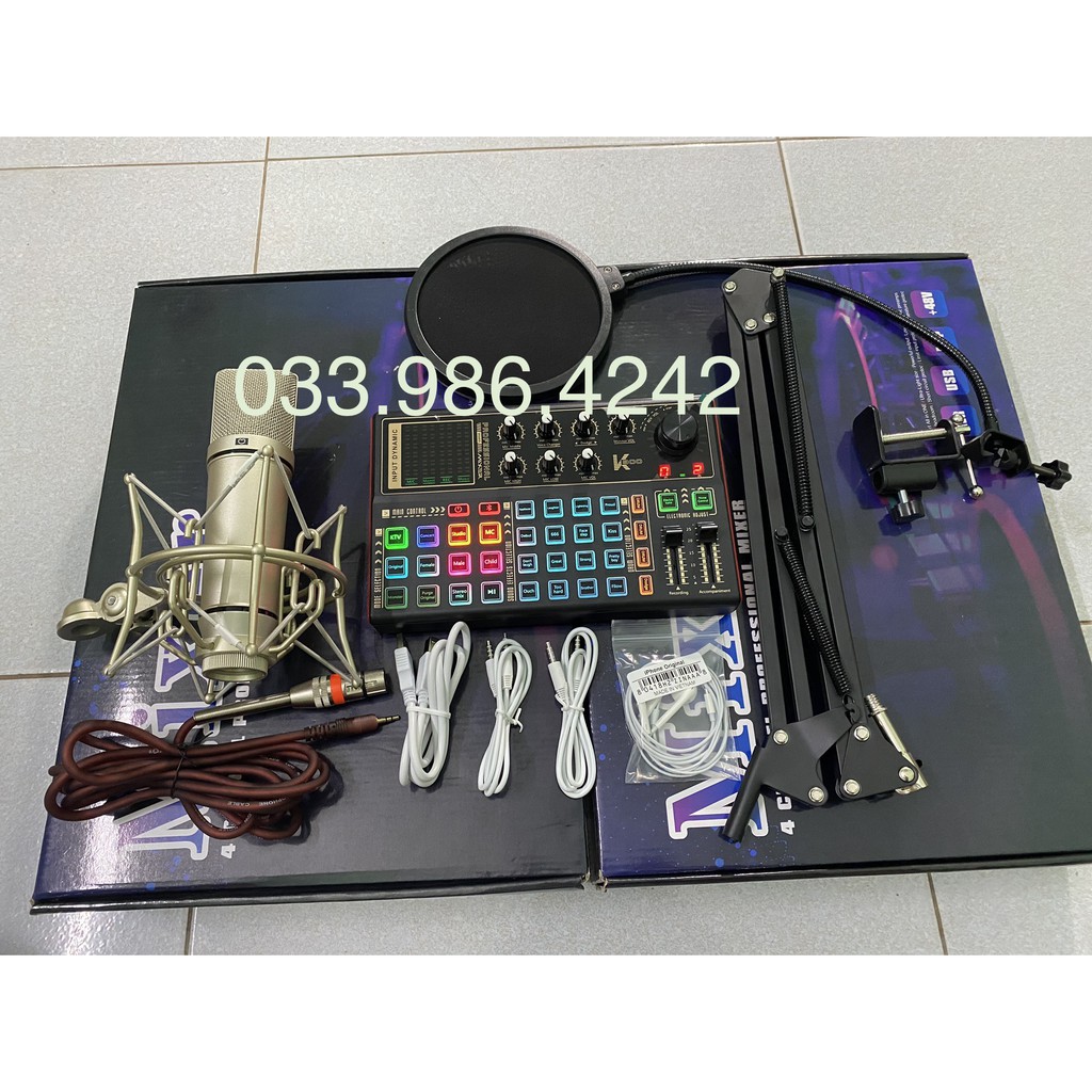 Trọn Bộ Sound Card Thu Âm K300 Mic AQTA U87 ⚡FREESHIP⚡ Livestream , Karaoke , Thu Âm Với Âm Thanh Cực Kì Chất Lượng