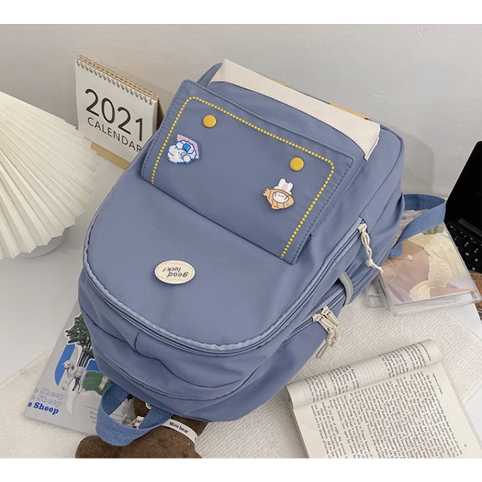 Ba lô nữ đi học ulzzang chống nước, balo chống nhăn, viền đính đá hàng Quảng Châu | BL005