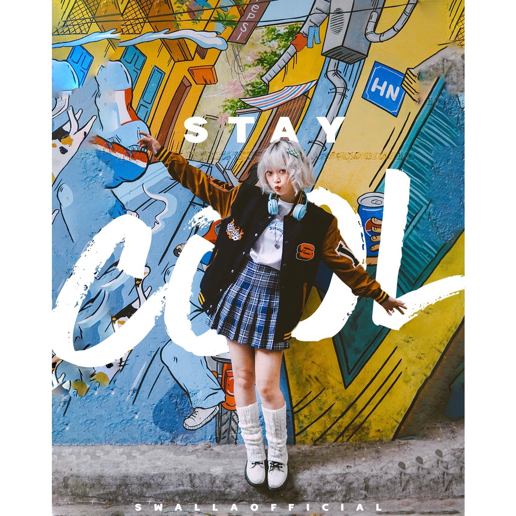 Áo Khoác SWALLA ALL IN VARSITY Da lộn - LOCAL BRAND chính hãng