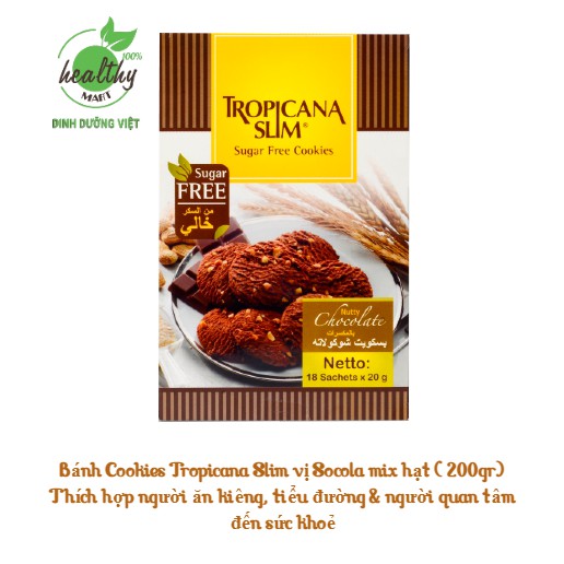 Bánh quy ĂN KIÊNG Tropicana Slim Chocolate 200g (10 x 20g) - Thích hợp cho người ĂN KIÊNG,TIỂU ĐƯỜNG | BigBuy360 - bigbuy360.vn