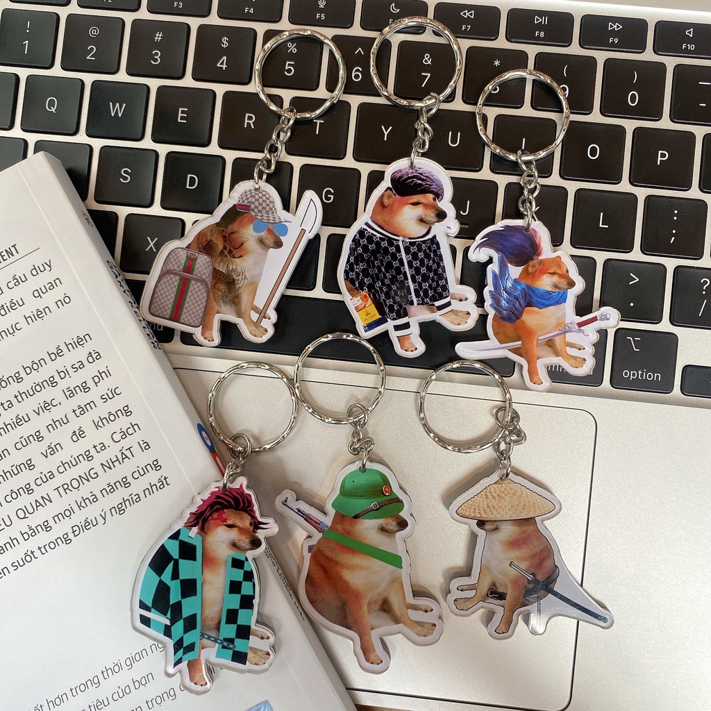 Móc khóa mika meme Cheems Shiba dễ thương, độc đáo, cá tính