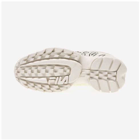 Giày Sneaker Thể Thao Nam Nữ FILA DISRUPTOR 2 SCRIPT Màu Be chính hãng 100%