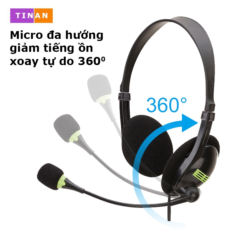[Tai Nghe USB/ 3.5mm] Tai Nghe Có Dây TINAN SY440 Kèm Mic Xoay 360 Độ