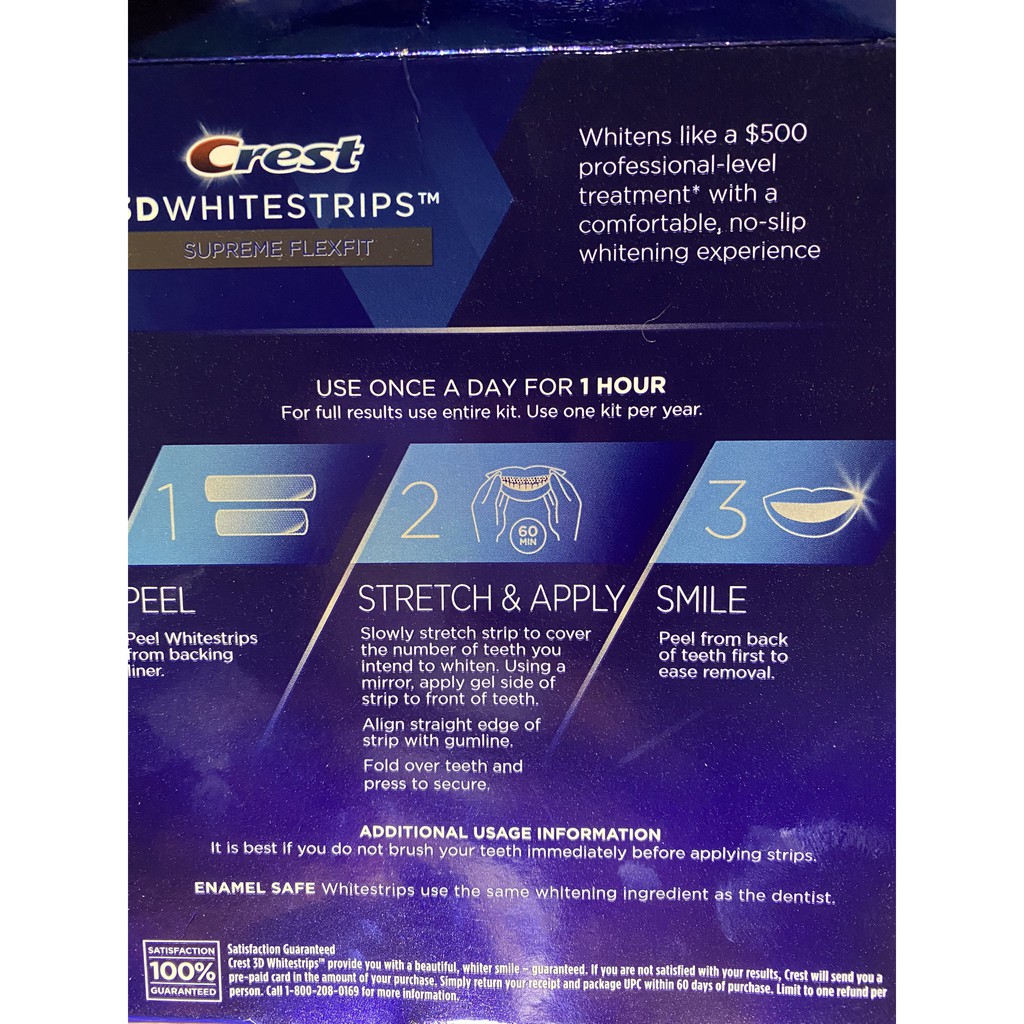 Lẻ Miếng dán Crest 3D whitestrips supreme Flexfit