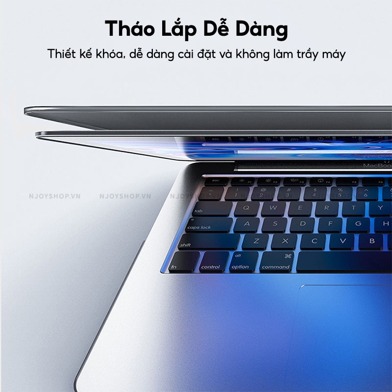 Case Siêu Mỏng WIWU iShield Hard Shell Lưng Nhám Chống Bấm Vân Tay Đế Cao SU Chống Trầy Macbook Air M1 Pro 14.2 16.2