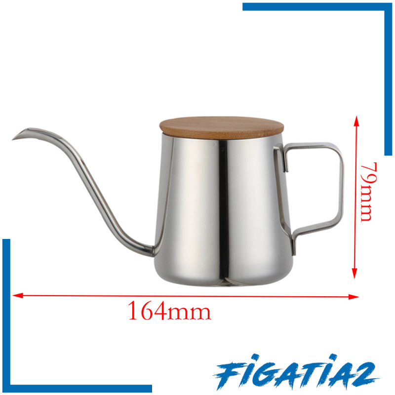 [FIGATIA2]Gooseneck Hand Drip Coffee Pot Stainless Steel Pour Over Tea Kettle 250ml