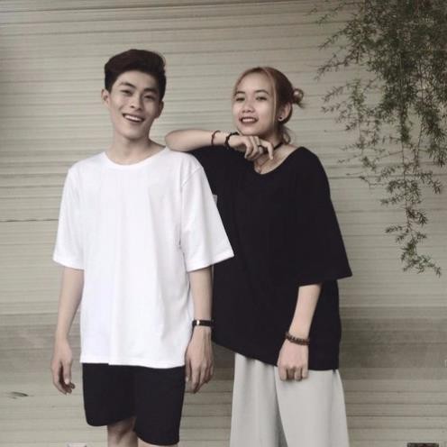 Áo thun trơn cotton, áo dáng rộng unisex (v) | BigBuy360 - bigbuy360.vn