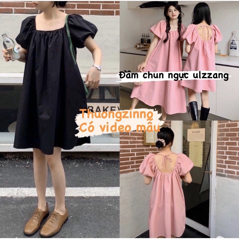 [Ảnh thật/Video]Set bạn thân có bán tách lẻ Váy tay bồng ulzzang Hàn Quốc