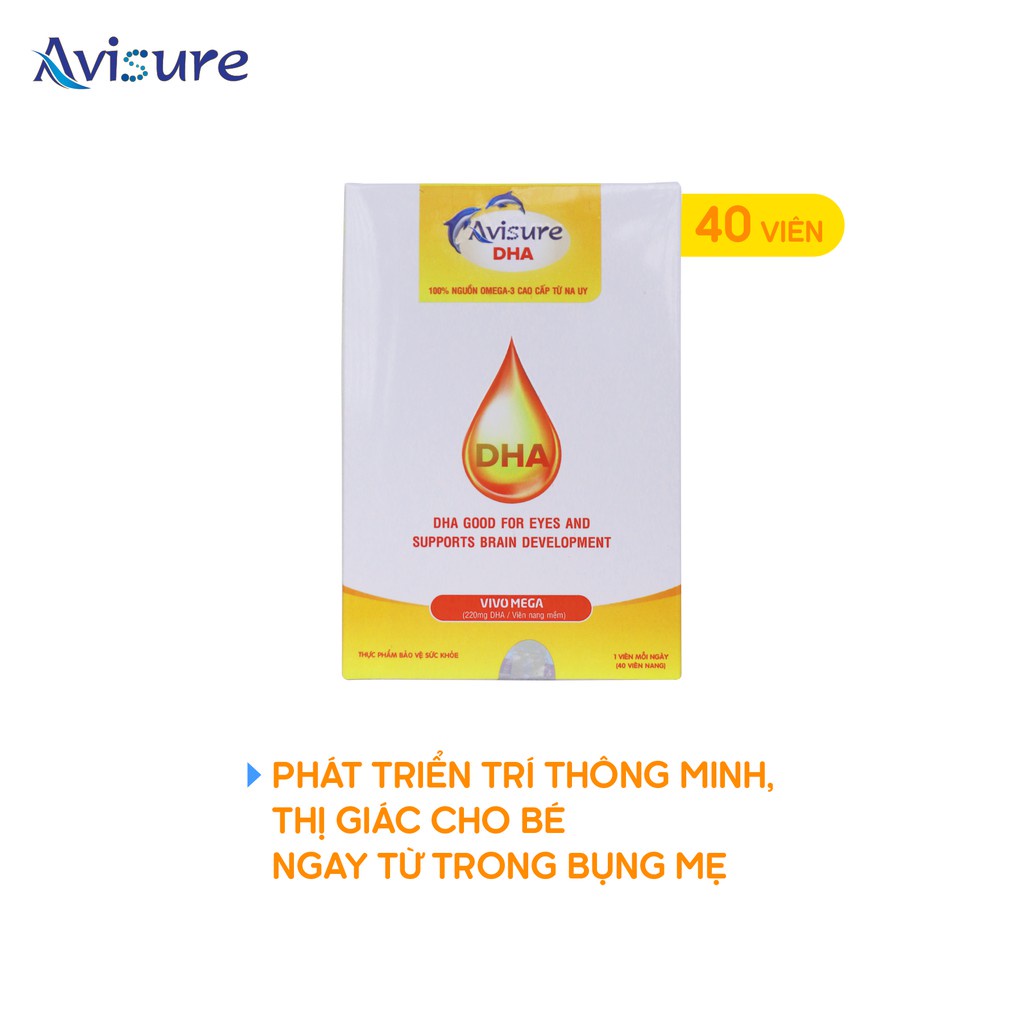 AVISURE DHA – DHA tinh khiết từ NAUY cho mẹ bầu giúp bé phát triển não bộ và thị giác tối ưu (40 viên)