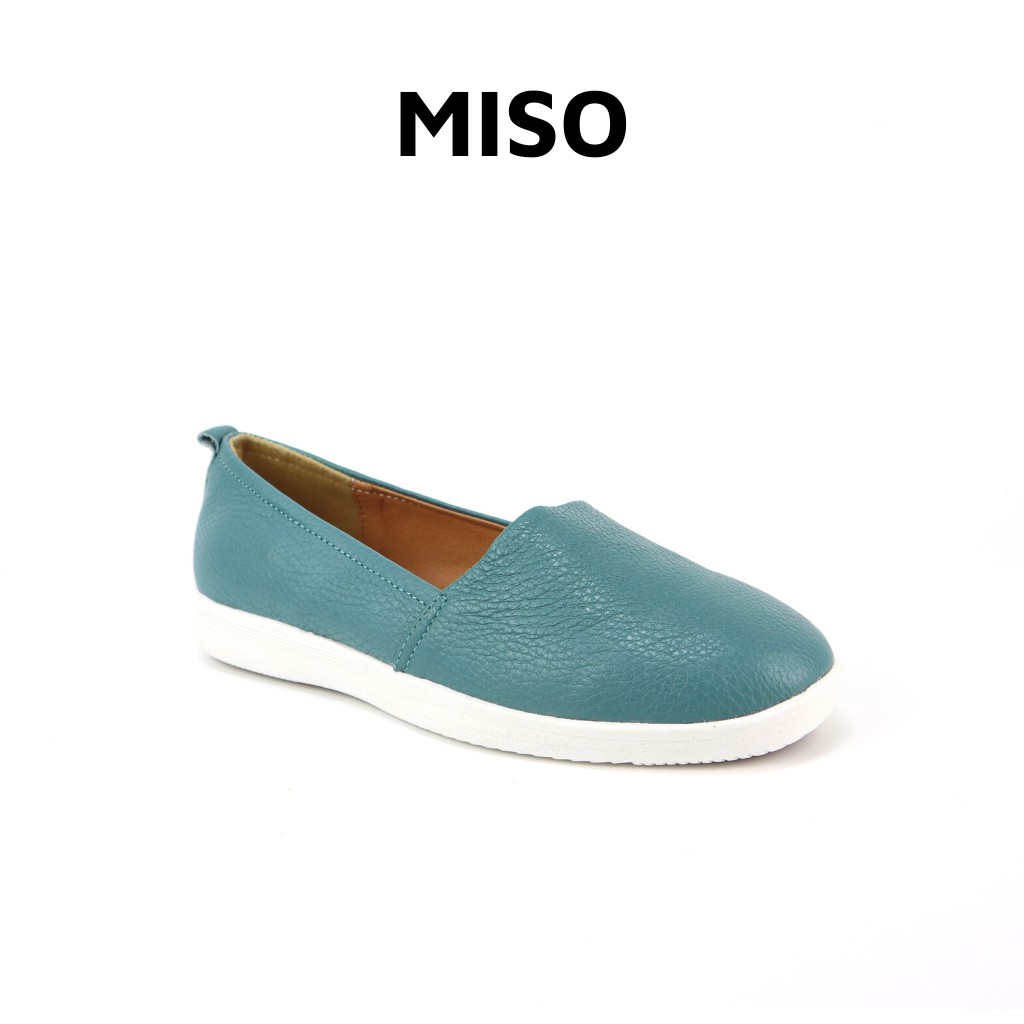 Giày slipon nữ thời trang đế bằng basic da thật êm mềm ôm chân đi làm đi chơi dạo phố du xuân MISO M038