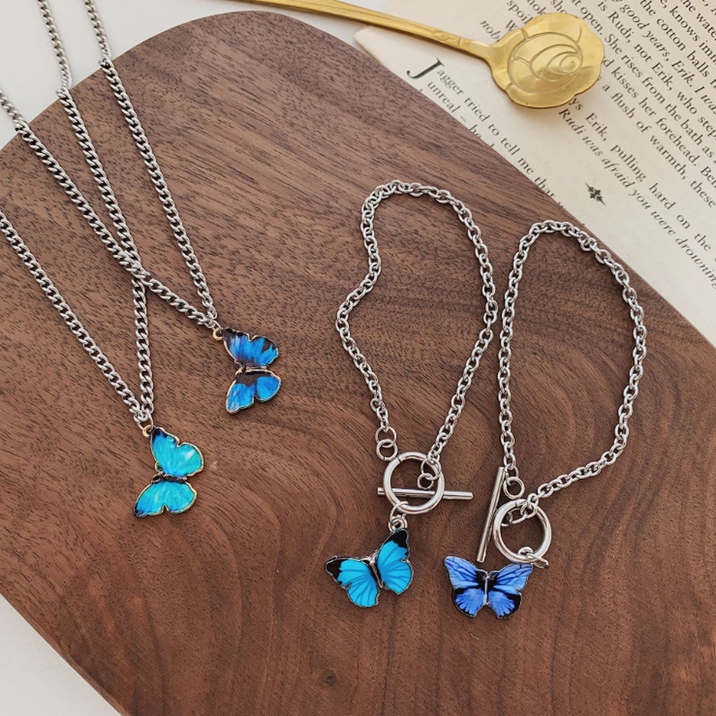 Vòng Đeo Tay Hình Bướm Xanh Kiểu Hàn Quốc Đơn Giản Xinh Xắn