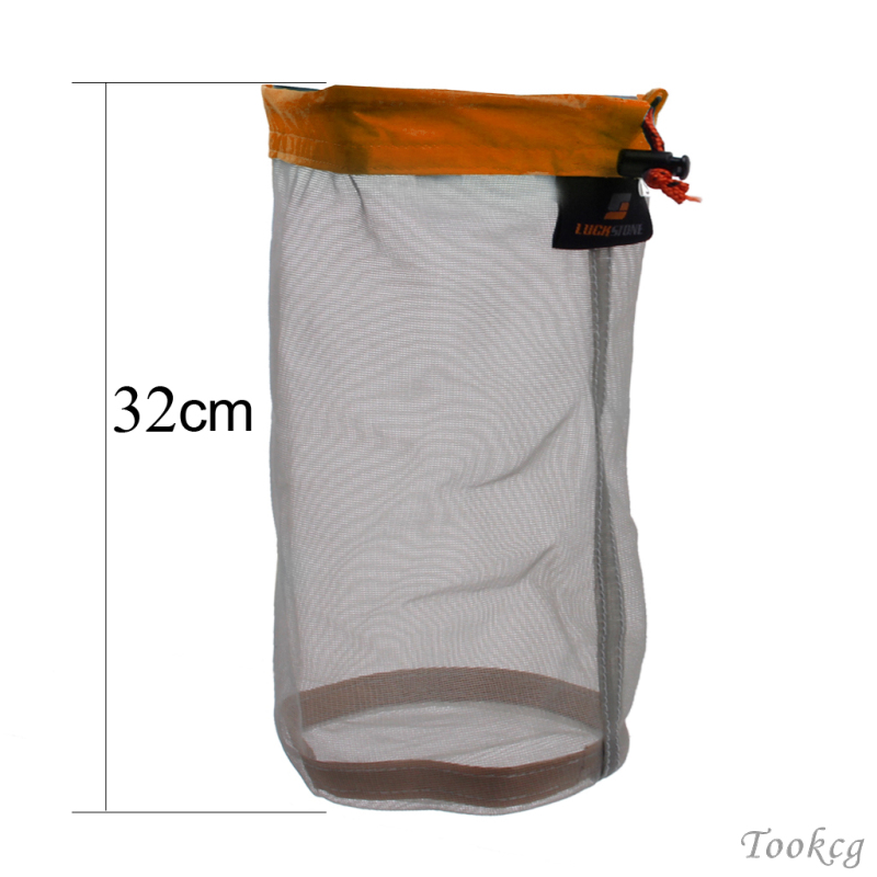 Travel Camping Outdoor Ultralight Mesh Stuff Sack Drawstring Storage Bag for Large Sleeping Bag Down Jacket