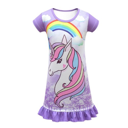 Đồ ngủ Ngắn Tay In Họa Tiết Hoạt Hình Dễ Thương Cho Bé Gái